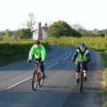 Apple and Spammy cycle along the Stradbroke road, BSCC Bike Rides and Fun With Diffraction Gratings, Gissing and Diss - 26th May 2005