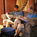 Phil and Paul read the paper in the Burston Crown, BSCC Bike Rides and Fun With Diffraction Gratings, Gissing and Diss - 26th May 2005