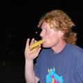 BSCC Bike Rides and Fun With Diffraction Gratings, Gissing and Diss - 26th May 2005, Wavy eats a big battered sausage