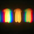 A CFL bulb through a diffraction grating, BSCC Bike Rides and Fun With Diffraction Gratings, Gissing and Diss - 26th May 2005