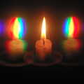 A candle diffracts into rainbow candles, BSCC Bike Rides and Fun With Diffraction Gratings, Gissing and Diss - 26th May 2005