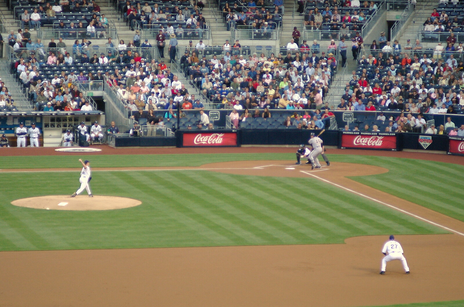 The pitcher, er, pitches from The Padres at Petco Park: a Baseball Game, San Diego, California - 31st May 2005