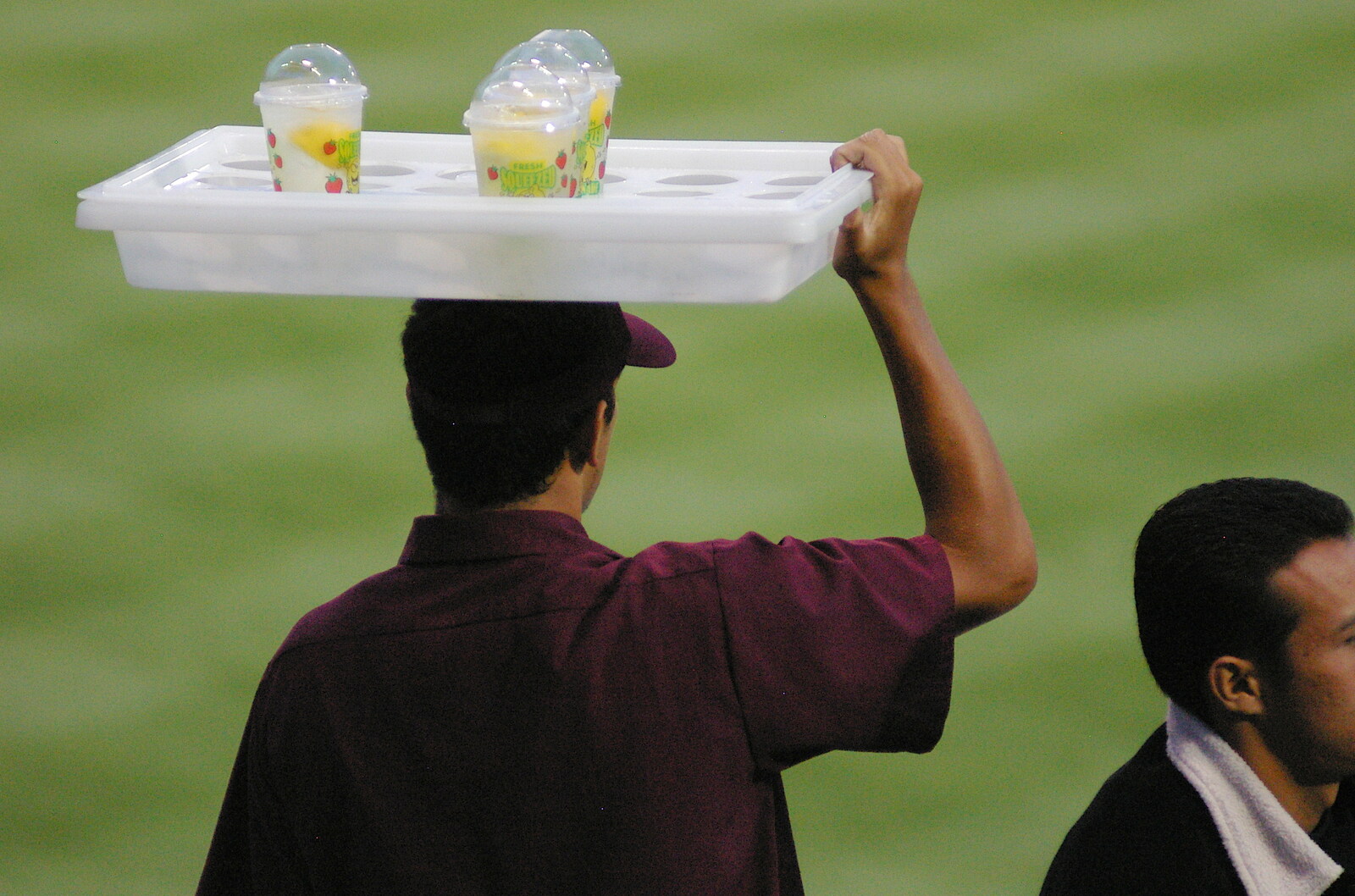 Some dude with drinks on his head from The Padres at Petco Park: a Baseball Game, San Diego, California - 31st May 2005