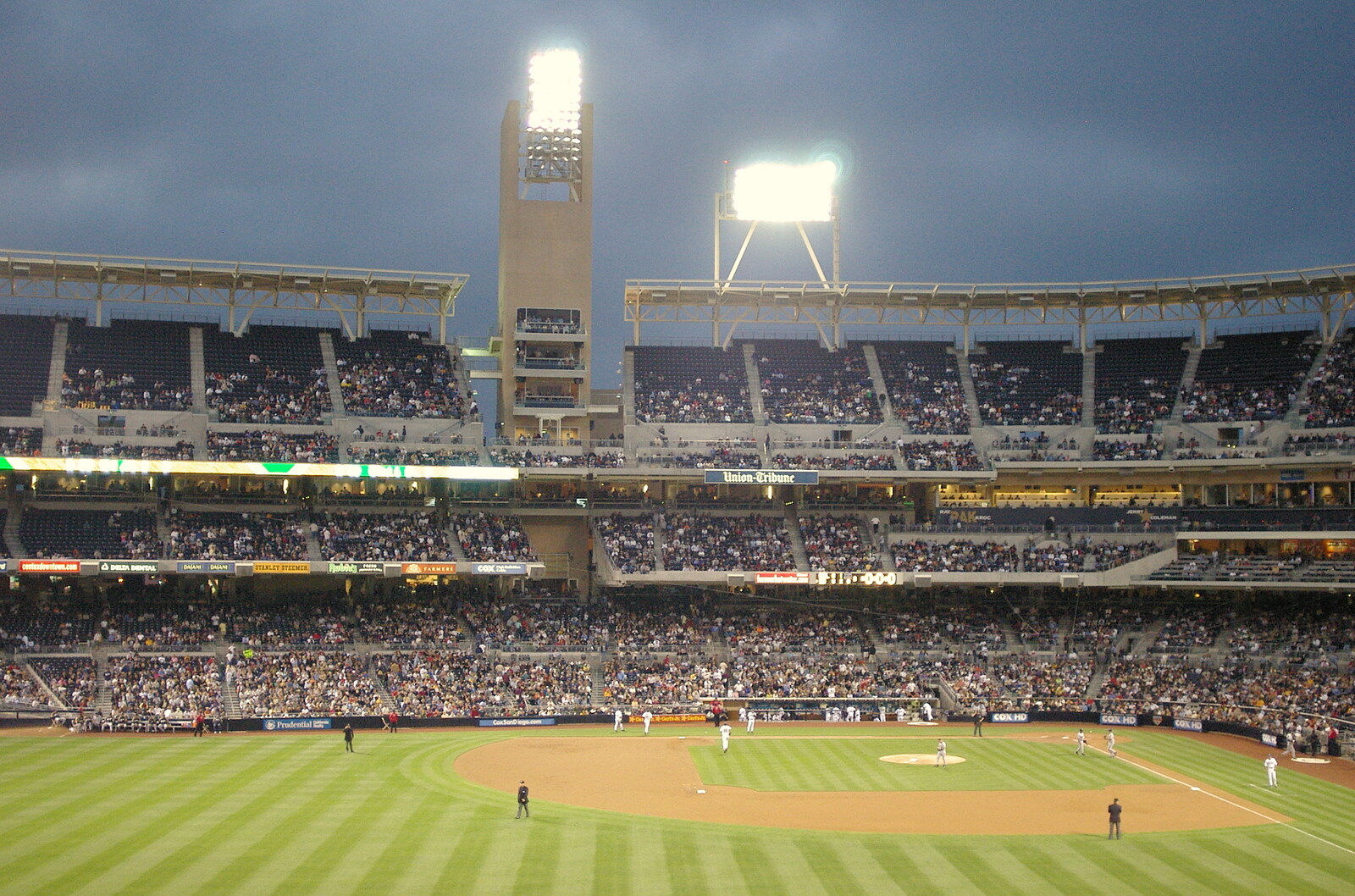 The floodlights are on from The Padres at Petco Park: a Baseball Game, San Diego, California - 31st May 2005