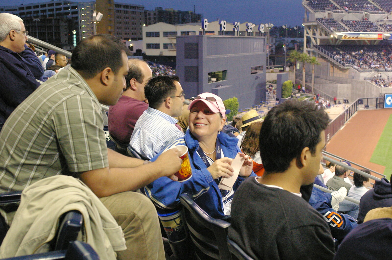 Tweet, from QIS San Diego, talks to Anwar from The Padres at Petco Park: a Baseball Game, San Diego, California - 31st May 2005