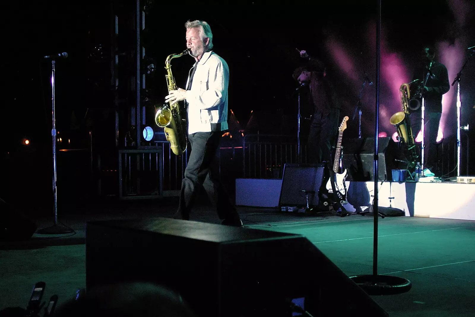 A saxaphone solo, from BREW Fest and Huey Lewis and the News, Balboa Park, San Diego, California - 2nd June 2005