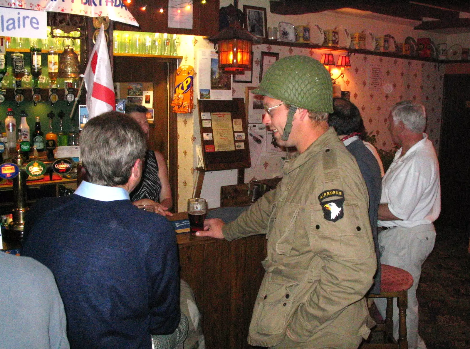 Marc at the bar, from A 1940s VE Dance At Debach Airfield, Debach, Suffolk - 11th June 2005