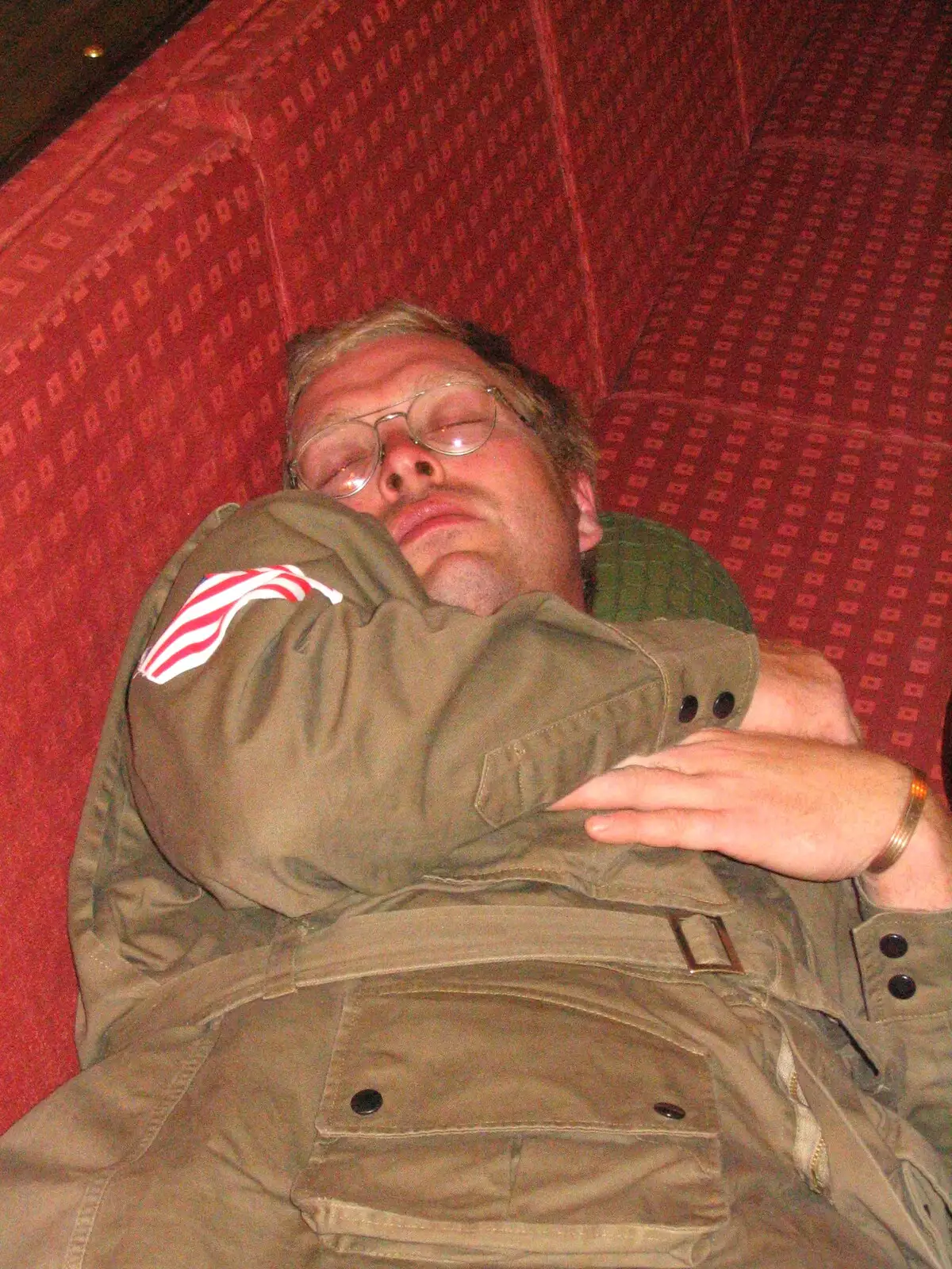 Marc has a little sleep, from A 1940s VE Dance At Debach Airfield, Debach, Suffolk - 11th June 2005