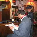 DH reads some paperwork, A 1940s VE Dance At Debach Airfield, Debach, Suffolk - 11th June 2005