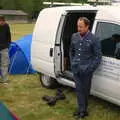 DH stands by his 'tent', A 1940s VE Dance At Debach Airfield, Debach, Suffolk - 11th June 2005