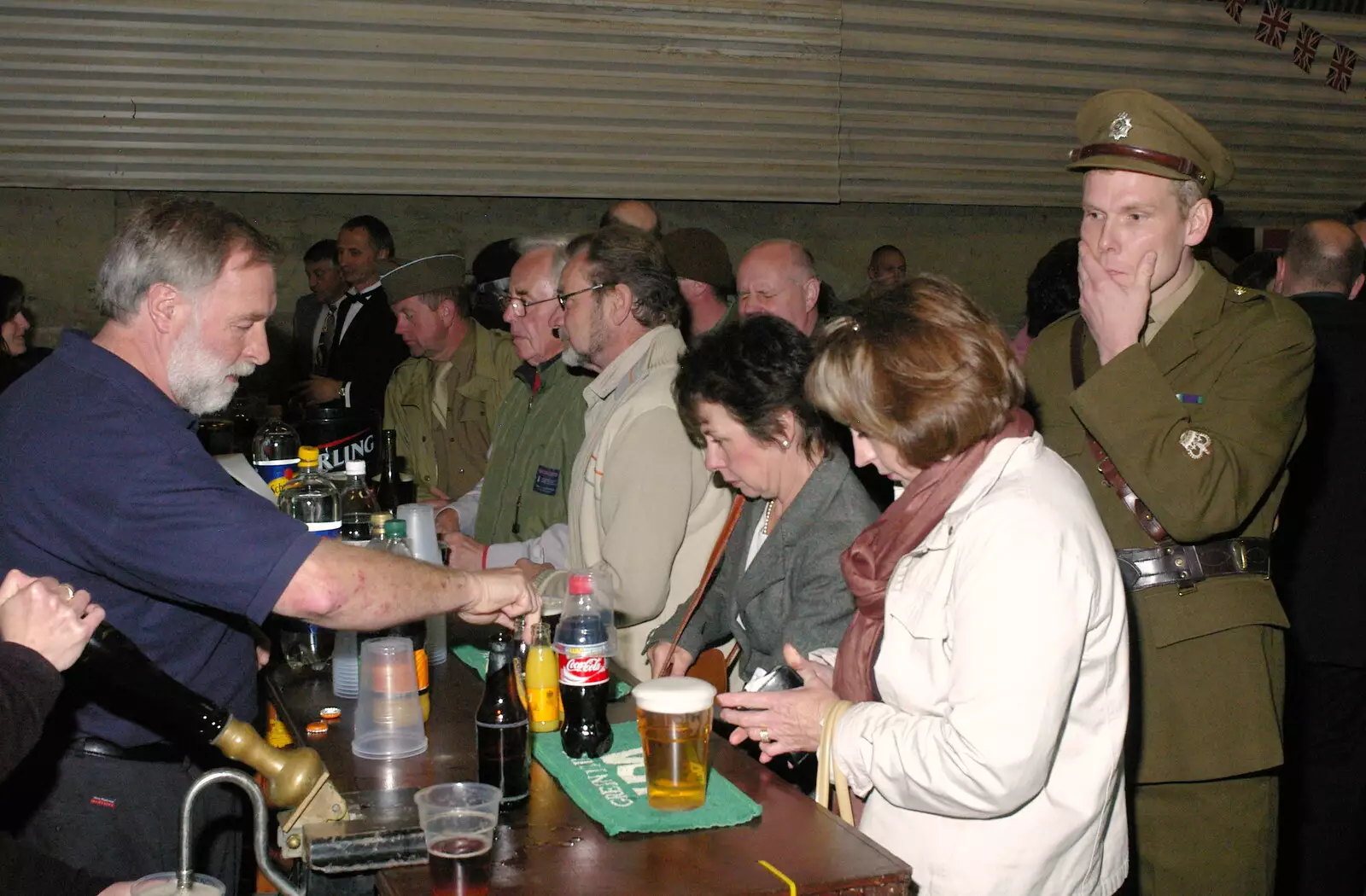 Bill ponders his next move at the bar, from A 1940s VE Dance At Debach Airfield, Debach, Suffolk - 11th June 2005