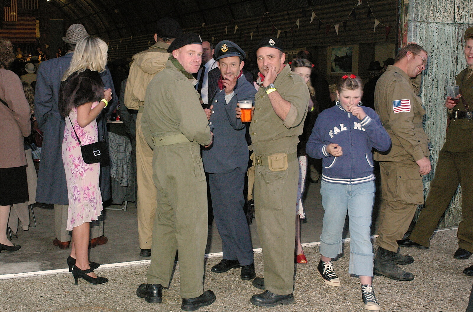 DH chats to the 'tank boys' from A 1940s VE Dance At Debach Airfield, Debach, Suffolk - 11th June 2005