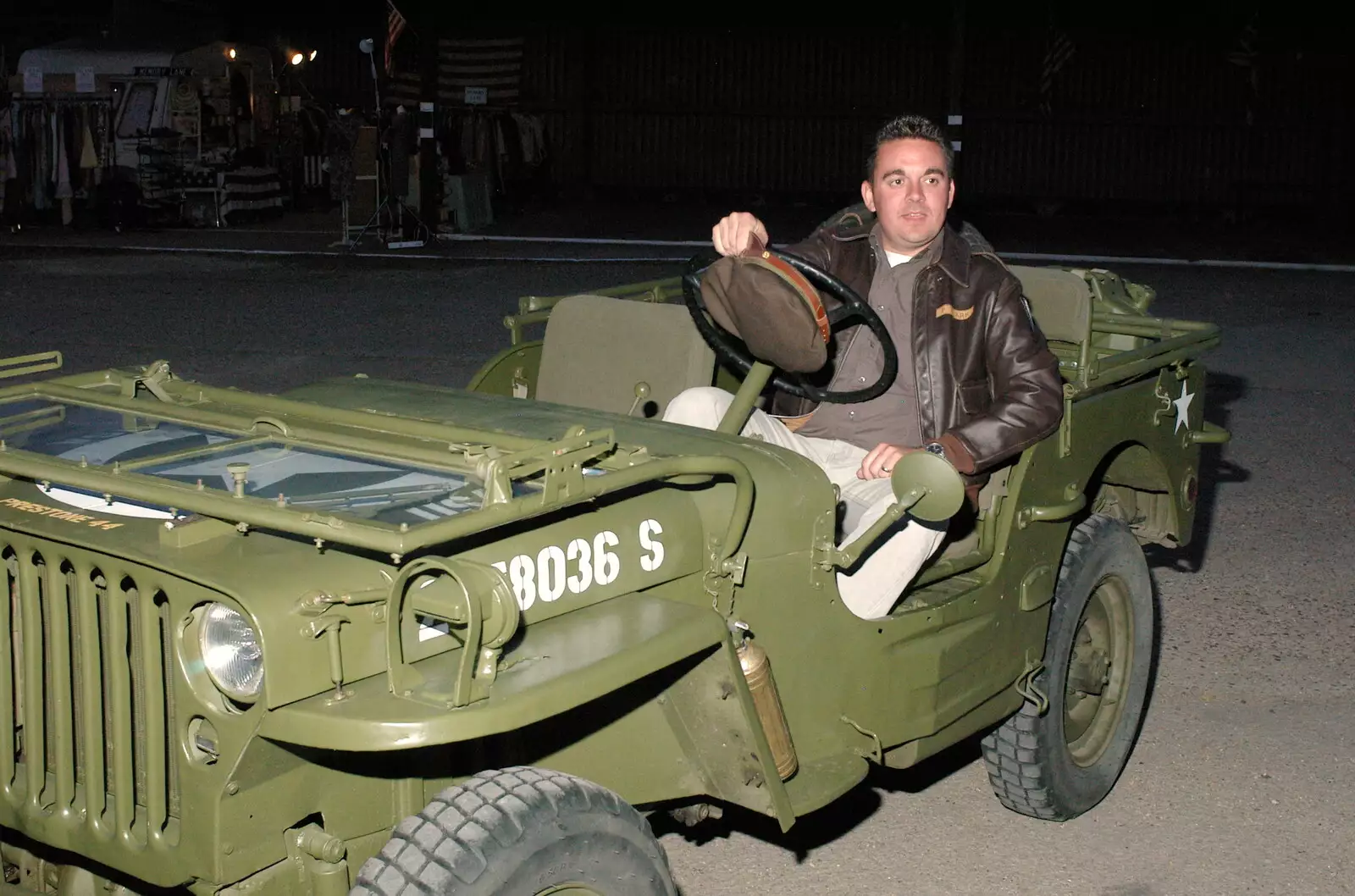 A Willys jeep arrives, from A 1940s VE Dance At Debach Airfield, Debach, Suffolk - 11th June 2005