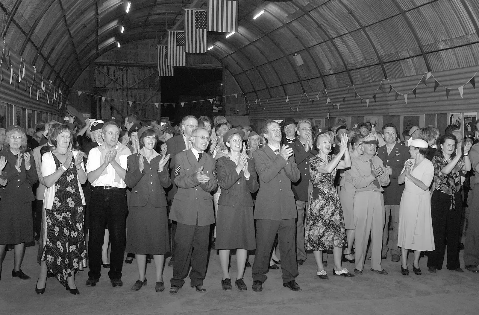 The crowd applaud the band, from A 1940s VE Dance At Debach Airfield, Debach, Suffolk - 11th June 2005