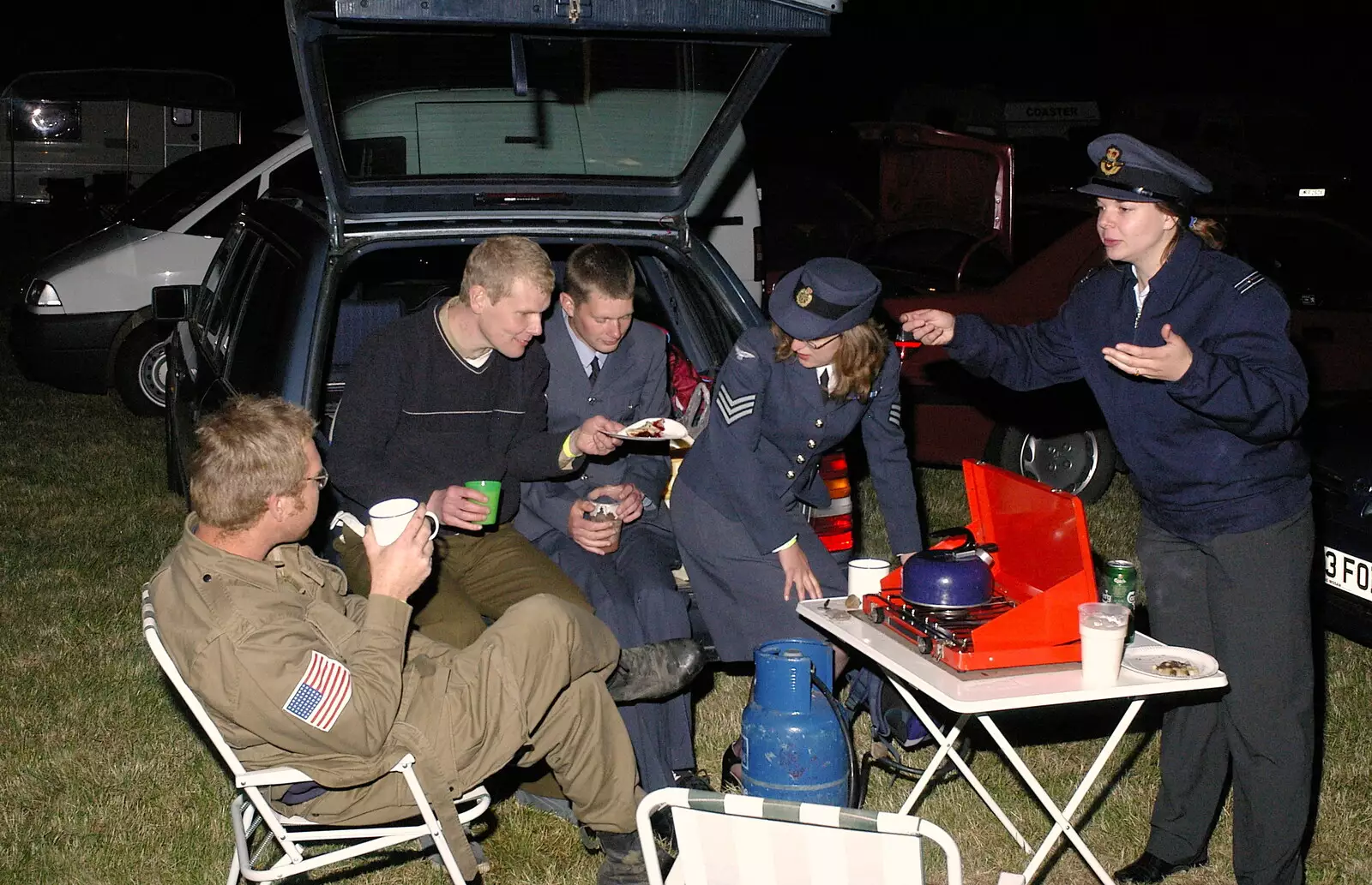 Suey brews up a cuppa, from A 1940s VE Dance At Debach Airfield, Debach, Suffolk - 11th June 2005