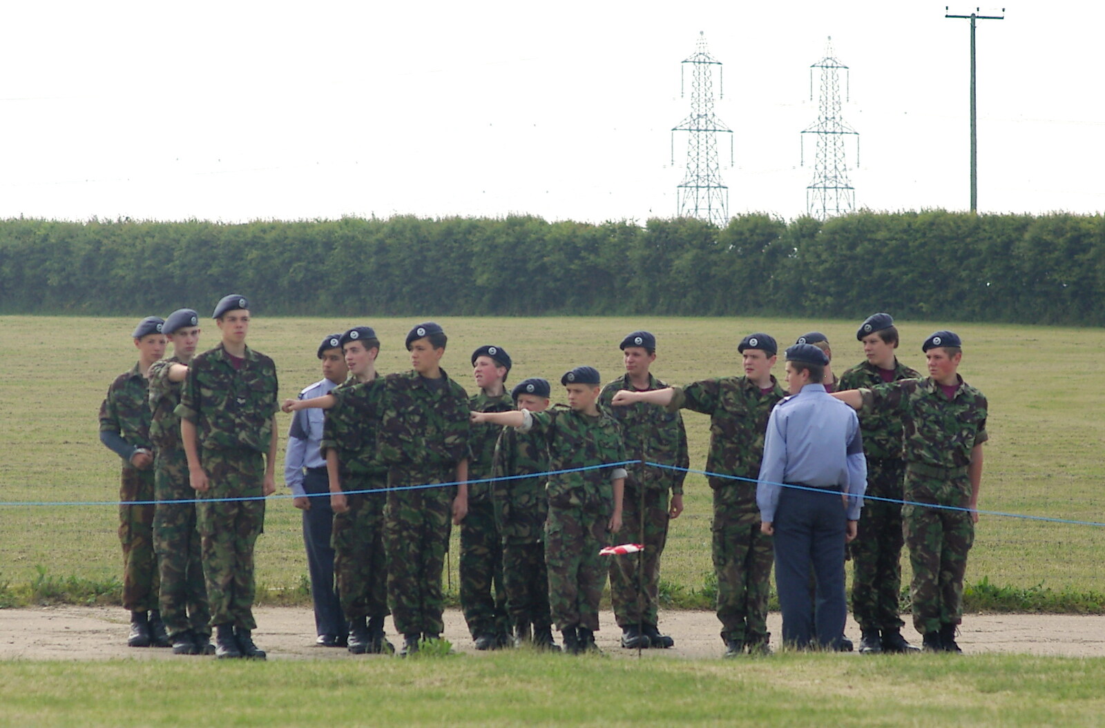 The ATC cadets do some drill from An Airfield Open Day, Debach, Suffolk - 12th June 2005