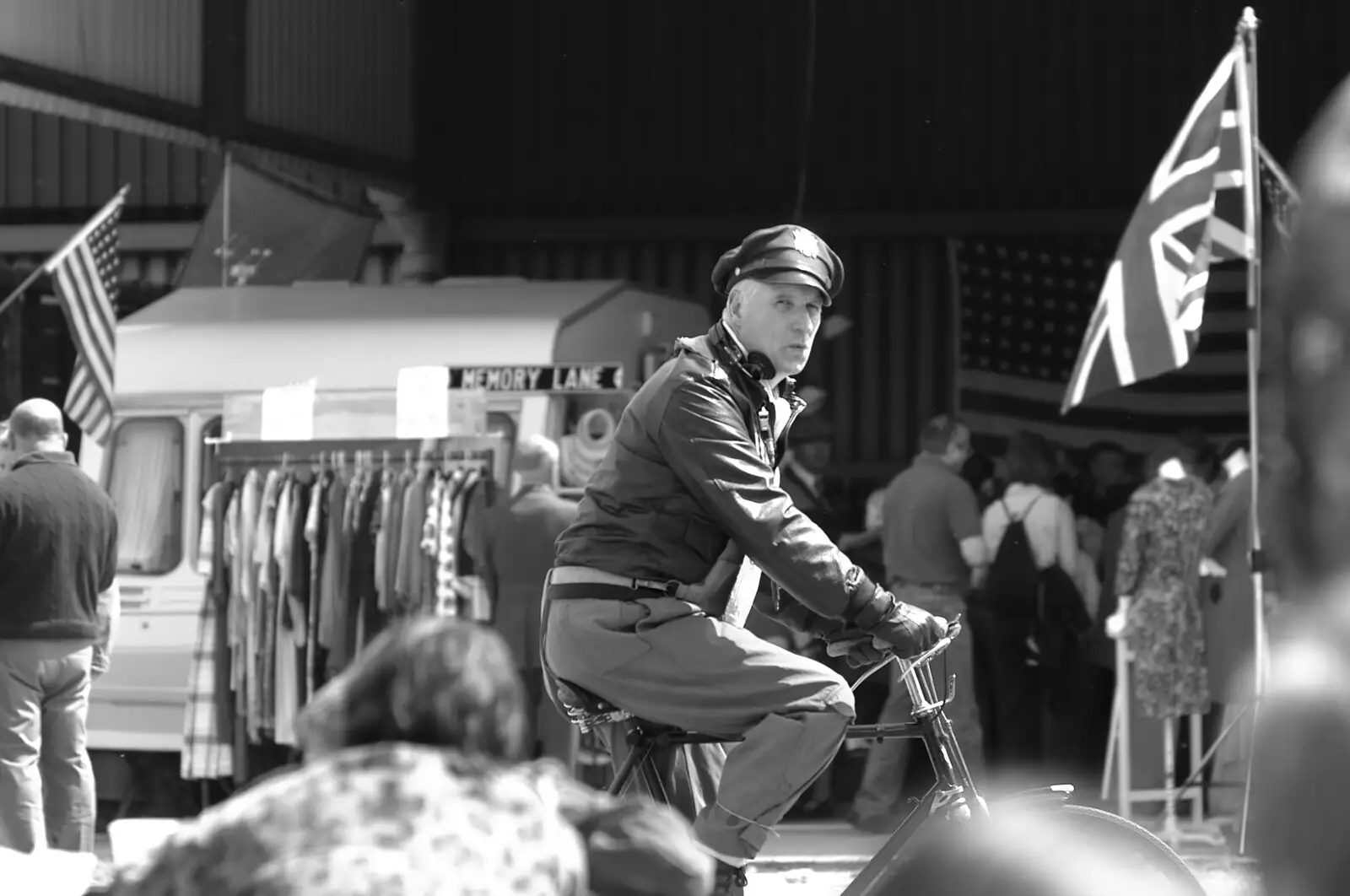 Another cycling airman, from An Airfield Open Day, Debach, Suffolk - 12th June 2005