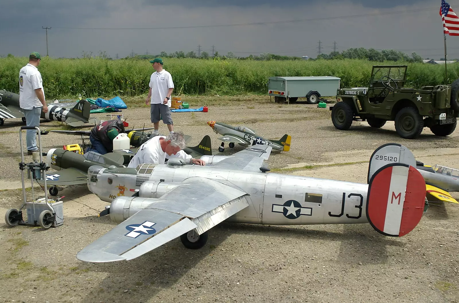 The dude works on his model, from An Airfield Open Day, Debach, Suffolk - 12th June 2005