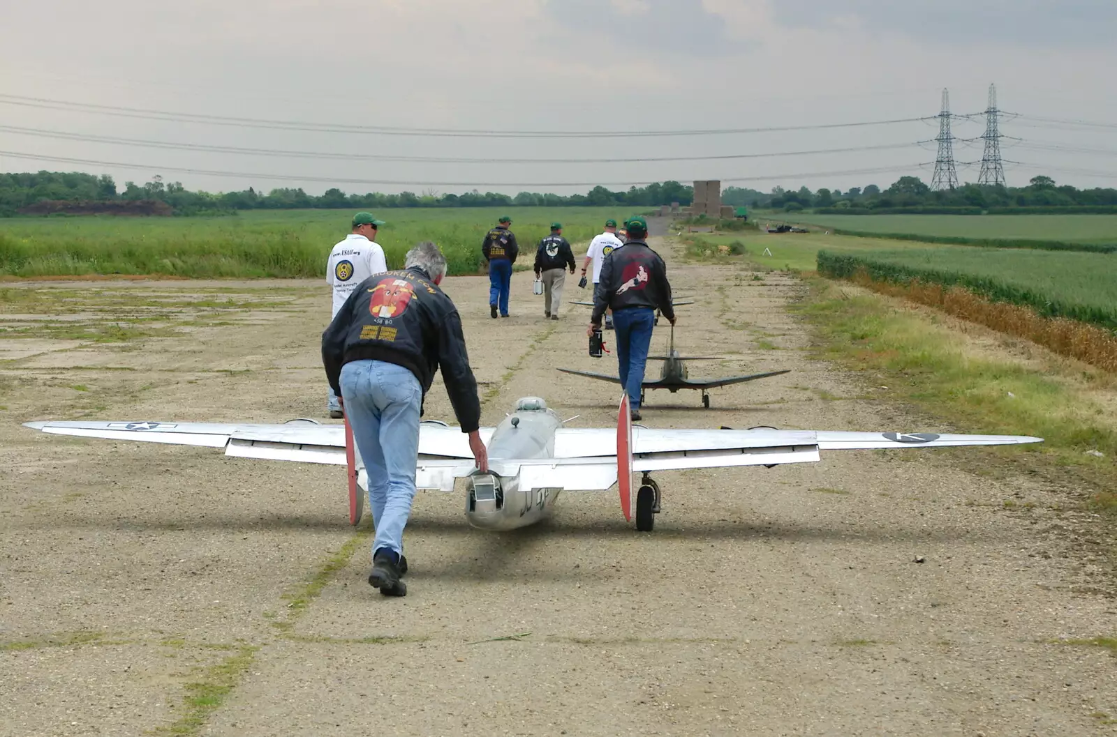 The models are trundled up to the runway, from An Airfield Open Day, Debach, Suffolk - 12th June 2005