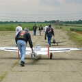 The models are trundled up to the runway, An Airfield Open Day, Debach, Suffolk - 12th June 2005
