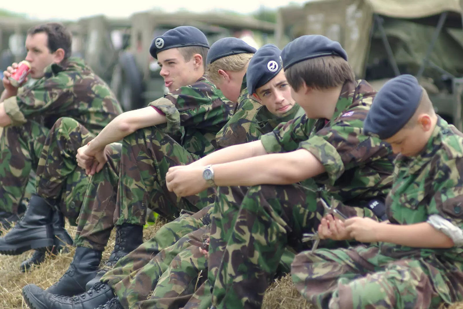 The ATC lads take a break, from An Airfield Open Day, Debach, Suffolk - 12th June 2005