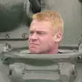 A bloke looks out of a tank, An Airfield Open Day, Debach, Suffolk - 12th June 2005