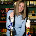Lorraine pulls a pint, A BSCC Bike Ride and an Indoor Barbeque at the Swan, Tibenham and Brome - 16th June 2005