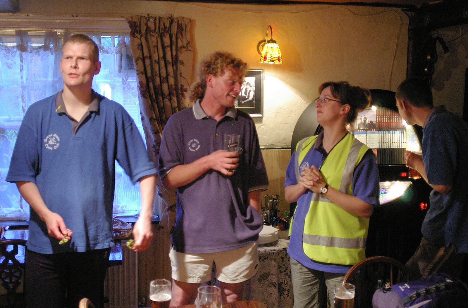 Phil cues up the jukebox from A BSCC Bike Ride and an Indoor Barbeque at the Swan, Tibenham and Brome - 16th June 2005