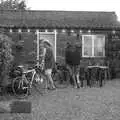 Outside, Wavy and Phil graze on left-over food, A BSCC Bike Ride and an Indoor Barbeque at the Swan, Tibenham and Brome - 16th June 2005