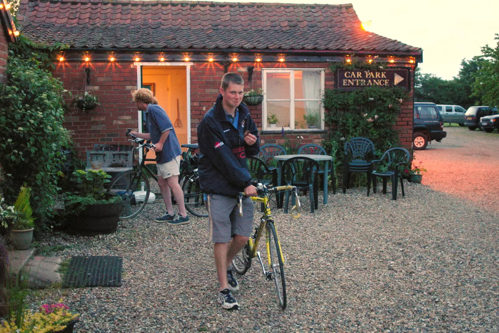 Phil looks unsure, from A BSCC Bike Ride and an Indoor Barbeque at the Swan, Tibenham and Brome - 16th June 2005