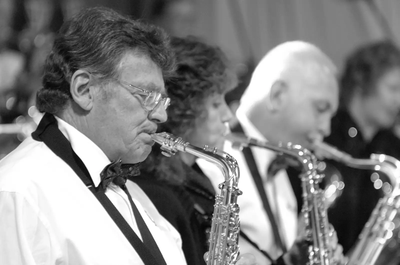 The band's saxophone section, from Another 1940s Dance, Ellough Airfield, Beccles, Suffolk - 24th June 2005