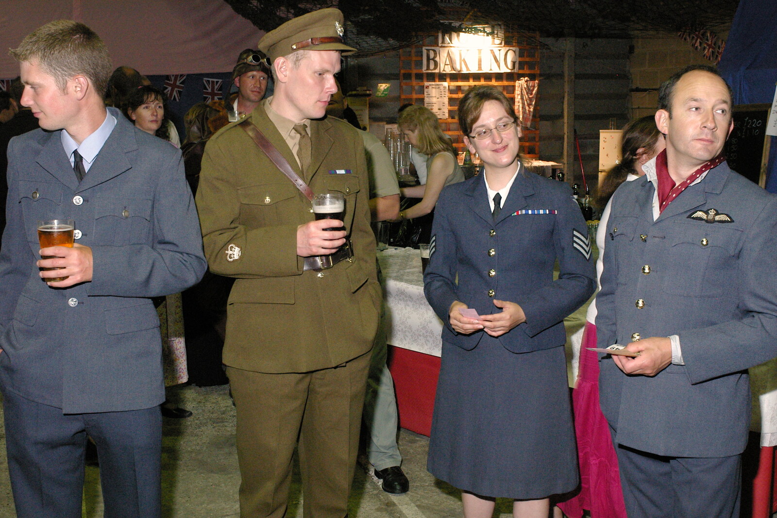 Phil, Bill, Suey and DH from Another 1940s Dance, Ellough Airfield, Beccles, Suffolk - 24th June 2005