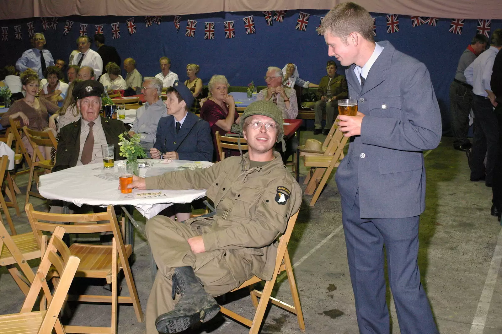 Marc chats to The Boy Phil, from Another 1940s Dance, Ellough Airfield, Beccles, Suffolk - 24th June 2005