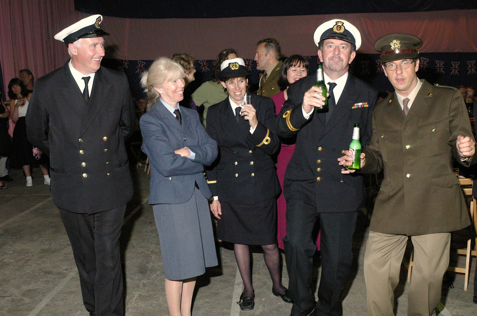 The Navy squad from Another 1940s Dance, Ellough Airfield, Beccles, Suffolk - 24th June 2005