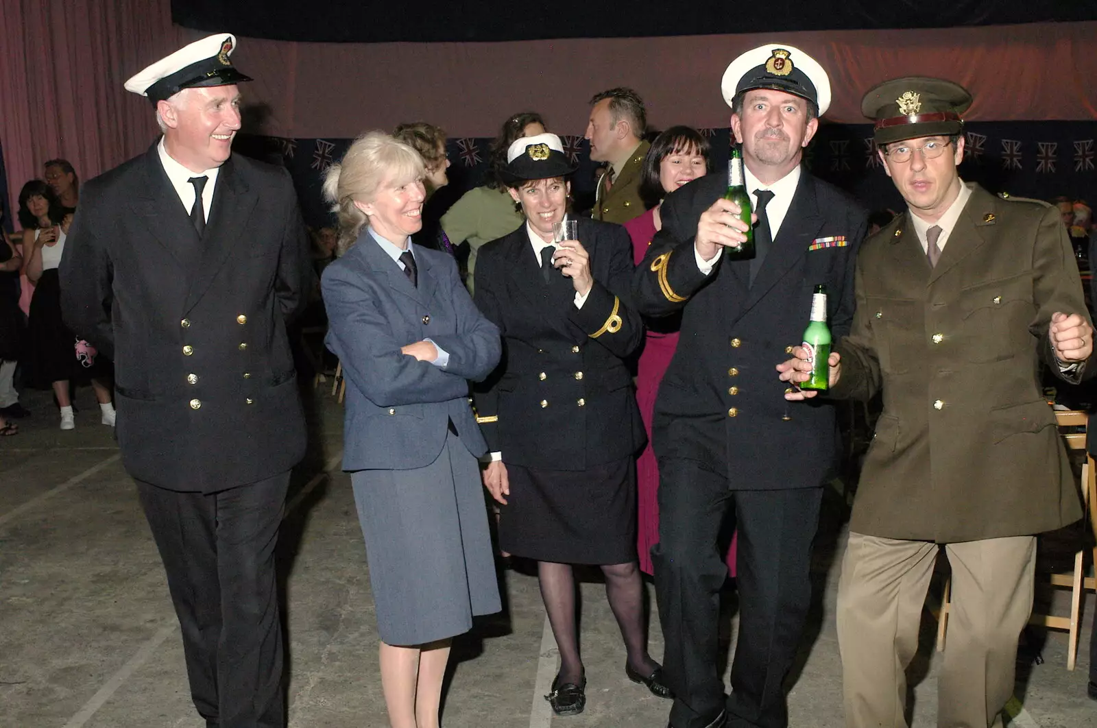 The Navy squad, from Another 1940s Dance, Ellough Airfield, Beccles, Suffolk - 24th June 2005