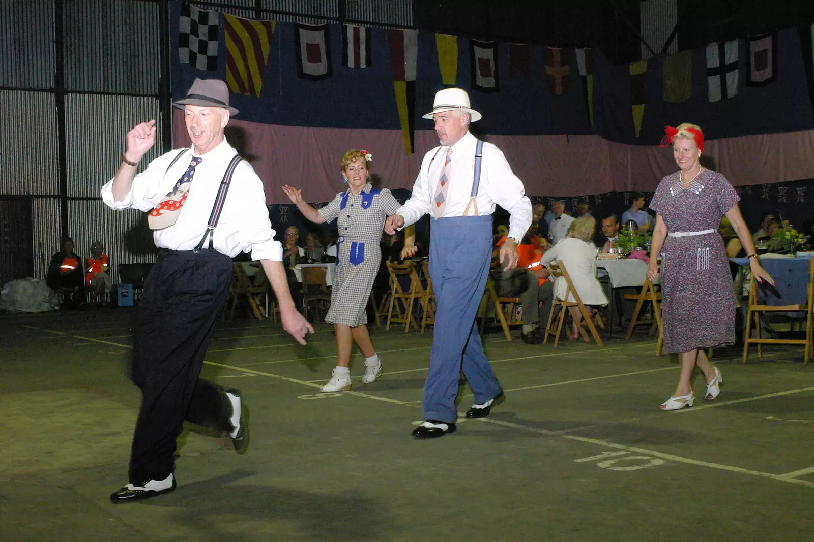 Somesort of 1940s line dancing, from Another 1940s Dance, Ellough Airfield, Beccles, Suffolk - 24th June 2005