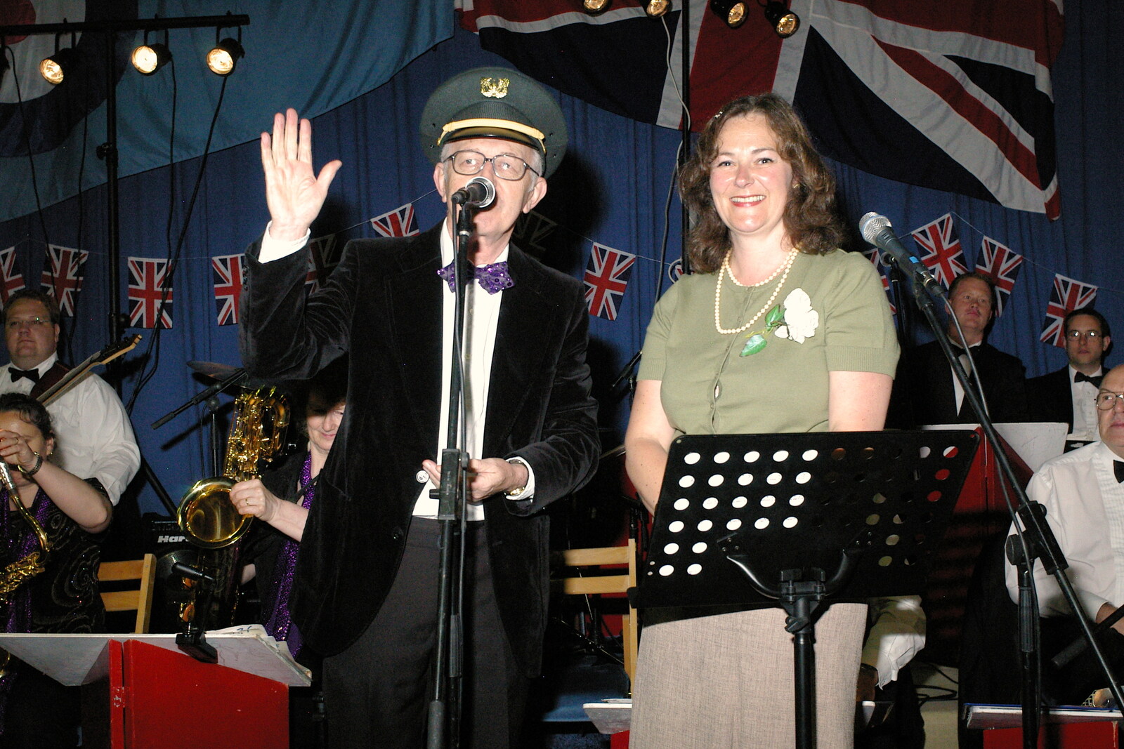 A raffle is announced from Another 1940s Dance, Ellough Airfield, Beccles, Suffolk - 24th June 2005