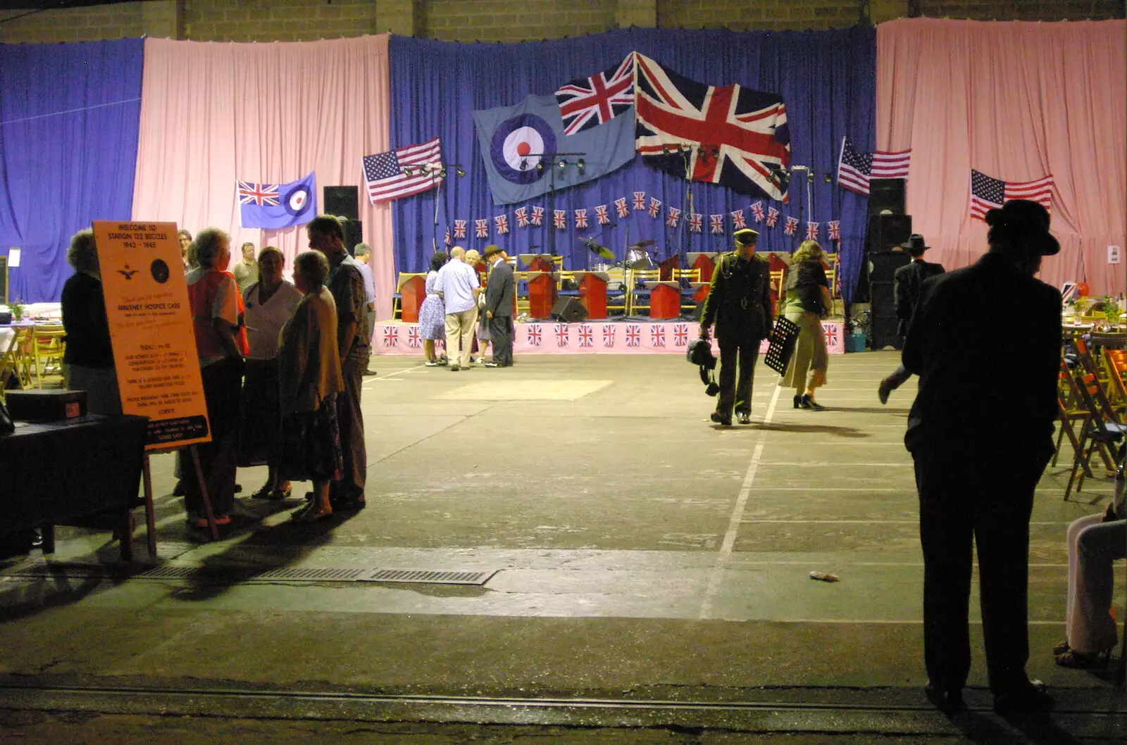 The band leaves the building, from Another 1940s Dance, Ellough Airfield, Beccles, Suffolk - 24th June 2005