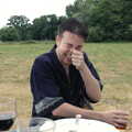 Alex finds something amusing, The BBs do a Wedding Gig at Syleham, Suffolk - 25th June 2005