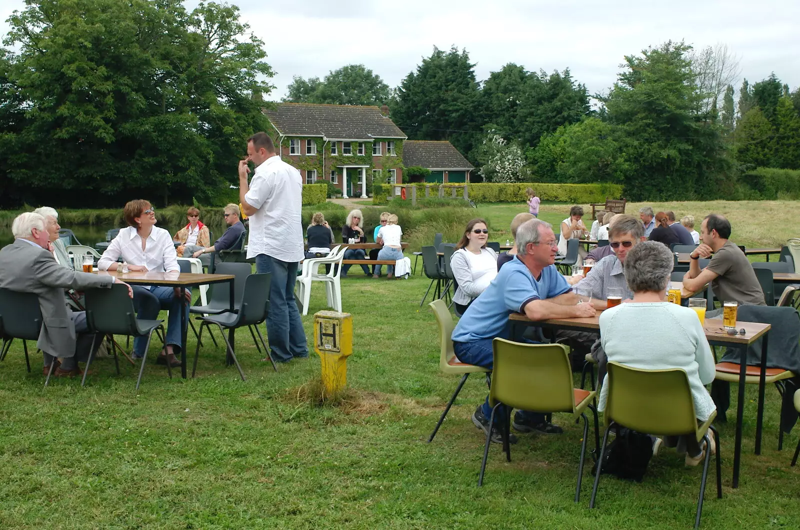 The scene on Thrandeston Little Green, from A Combine Harvester and the Pig Roast, Thrandeston, Suffolk - 26th June 2005