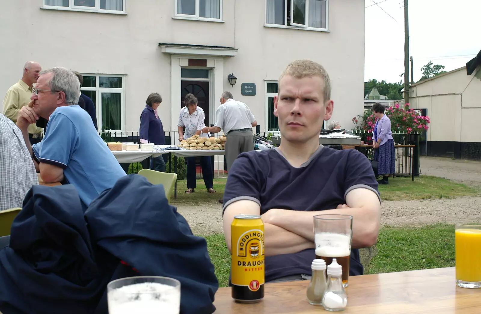 Bill looks serious, from A Combine Harvester and the Pig Roast, Thrandeston, Suffolk - 26th June 2005