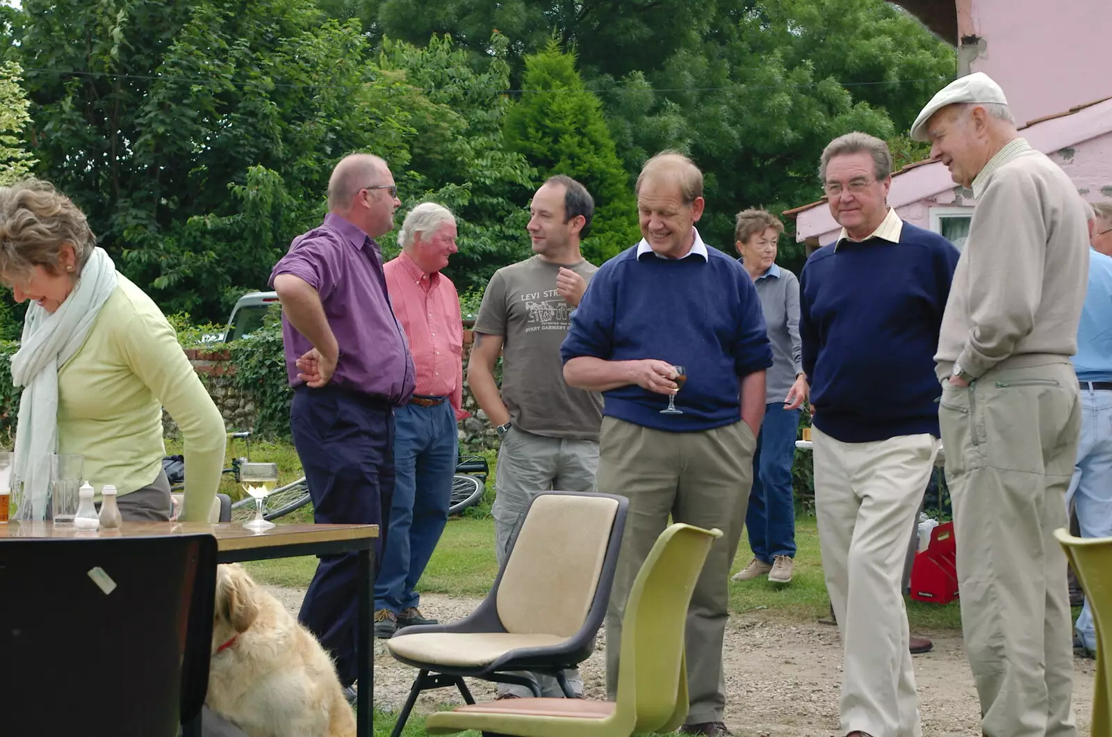 DH and Peter Allen, in amongst it, from A Combine Harvester and the Pig Roast, Thrandeston, Suffolk - 26th June 2005