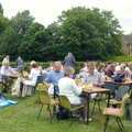 There's a good turnout on the green, A Combine Harvester and the Pig Roast, Thrandeston, Suffolk - 26th June 2005