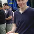 Bill's happy with his plate of hog, A Combine Harvester and the Pig Roast, Thrandeston, Suffolk - 26th June 2005