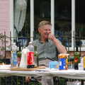Uncle Jon on the drinks table, A Combine Harvester and the Pig Roast, Thrandeston, Suffolk - 26th June 2005