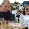 Bill and Claire, A Combine Harvester and the Pig Roast, Thrandeston, Suffolk - 26th June 2005