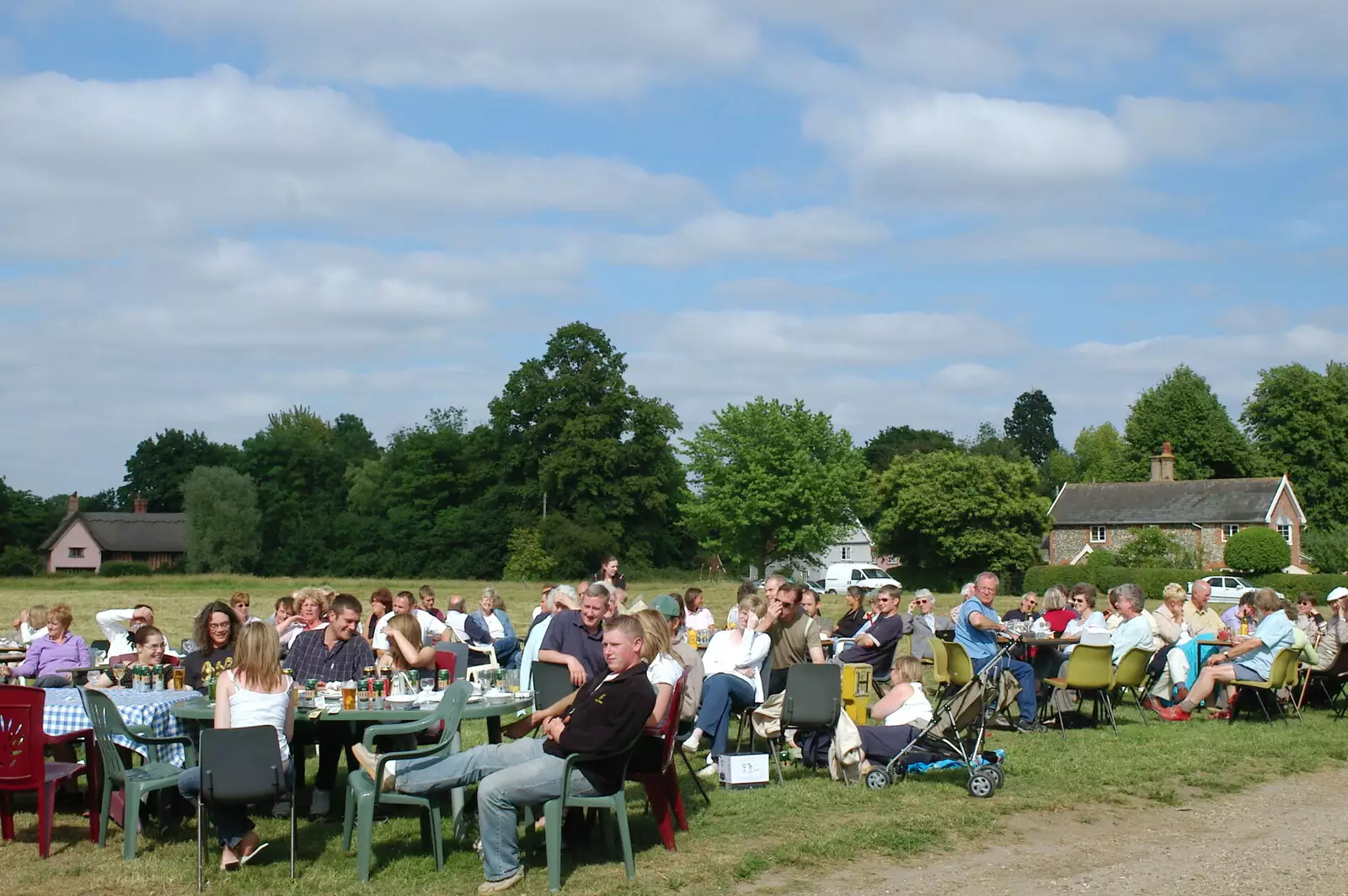 Thrandeston Little Green, from A Combine Harvester and the Pig Roast, Thrandeston, Suffolk - 26th June 2005