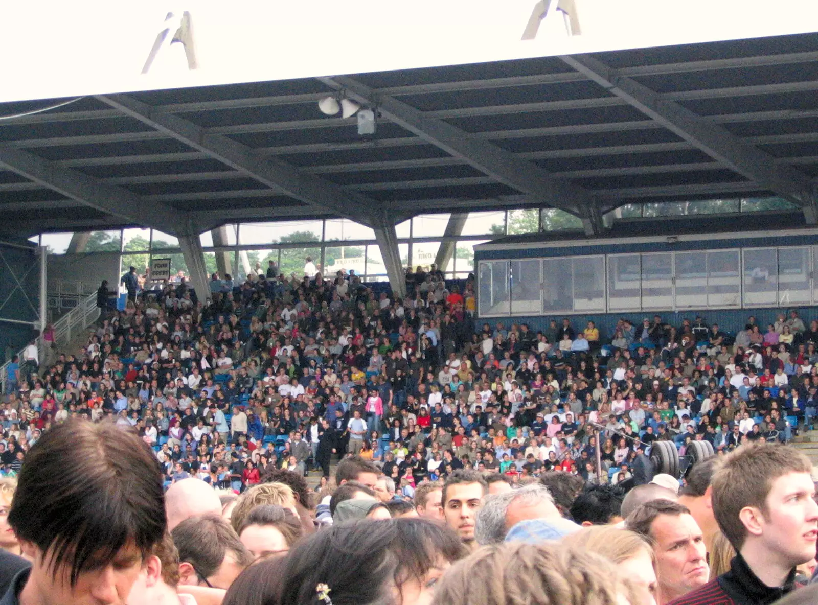 The crowds in the footbal stadium, from Coldplay Live at Crystal Palace, Diss Publishing and Molluscs, Diss and London - 28th June 2005