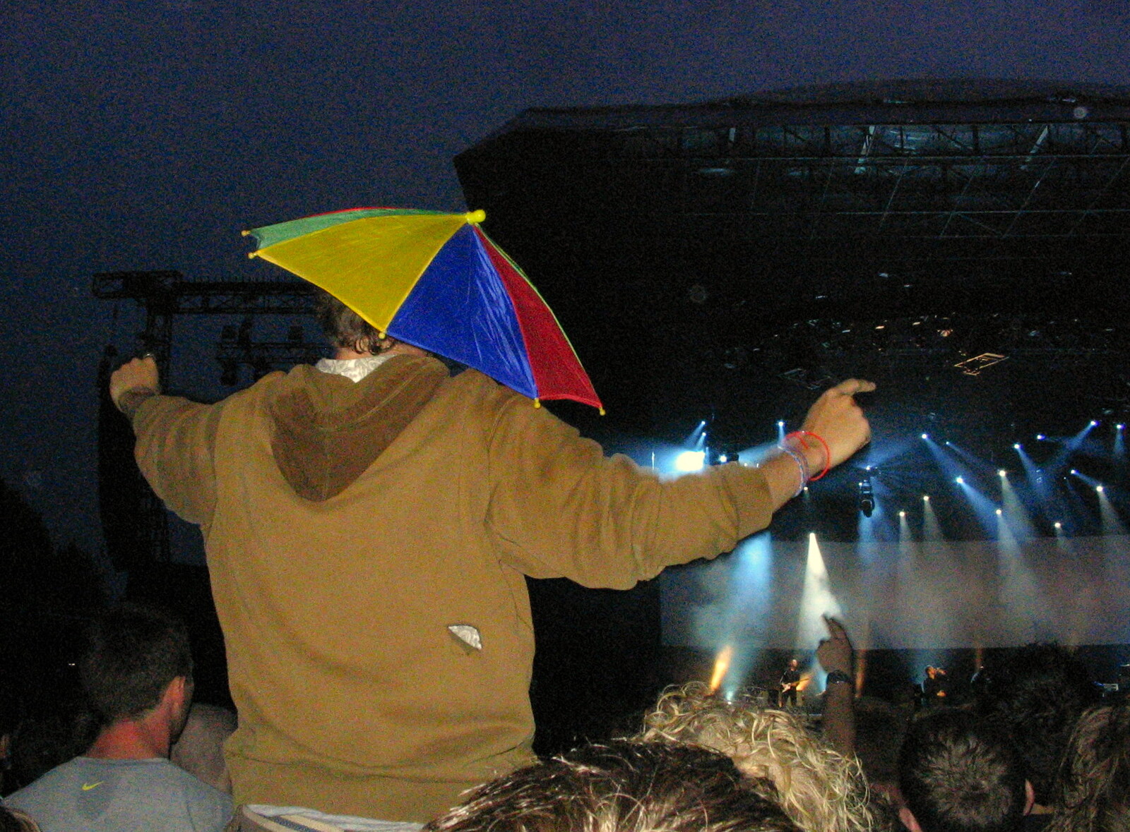 An umbrella hat from Coldplay Live at Crystal Palace, Diss Publishing and Molluscs, Diss and London - 28th June 2005