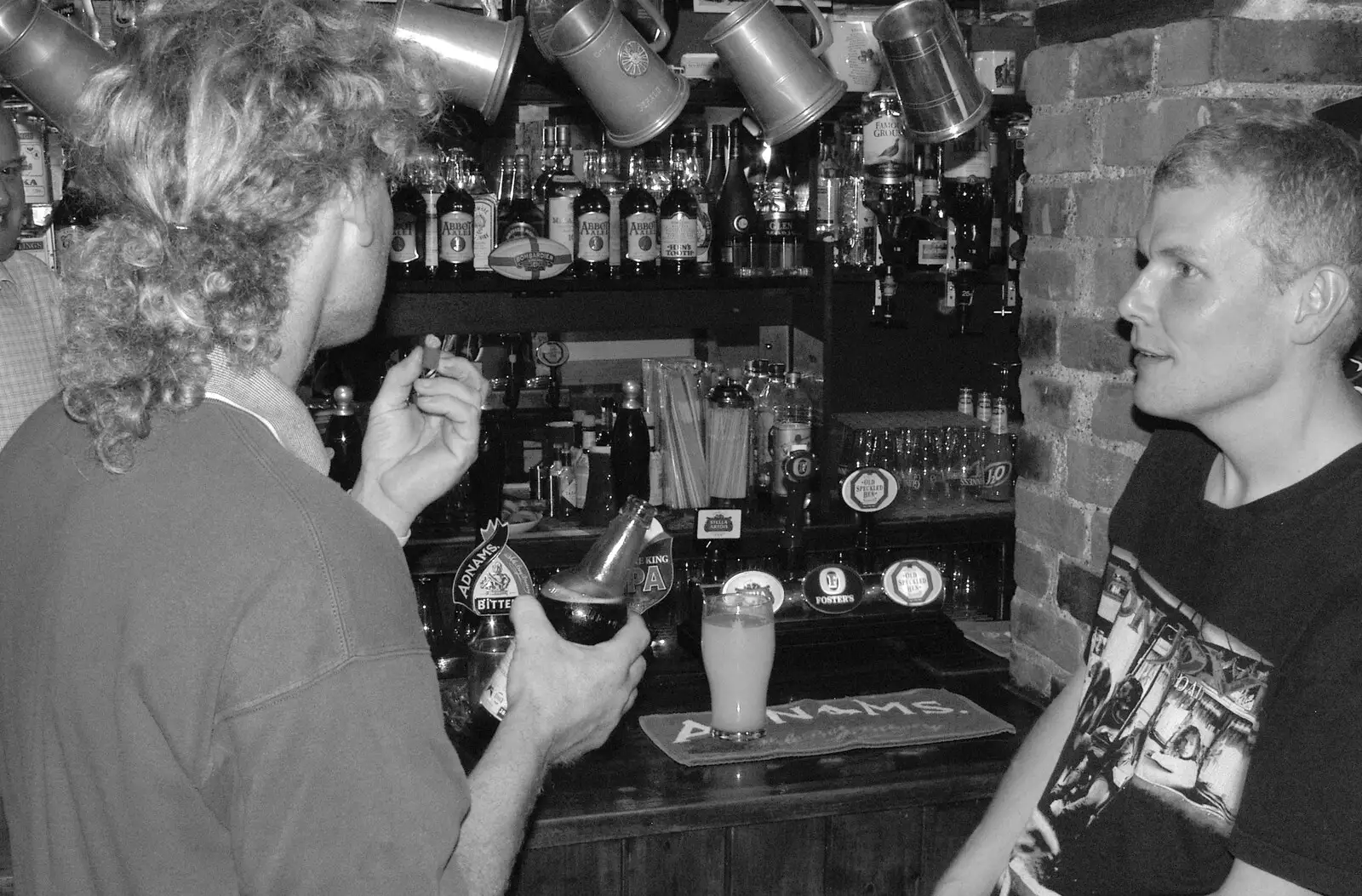 Wavy and Bill at the bar, from The BSCC Charity Bike Ride, Walberswick, Suffolk - 9th July 2005